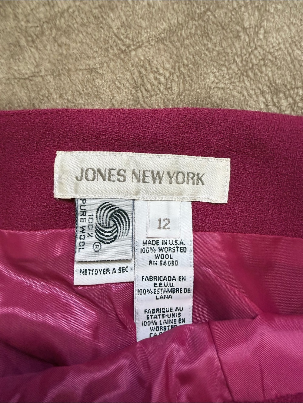Jones New York 100% Pure Wool Pencil Skirt Size 12 Made in USA - Picture 3 of 8
